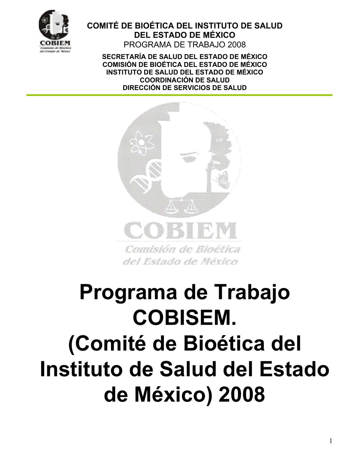 Programa de trabajo COBISEM